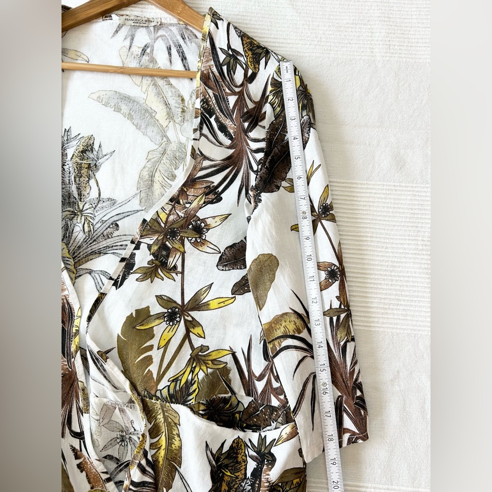 Francesca Bettini Tropical Print Linen Kimono Cardigan - Picture 11 of 14